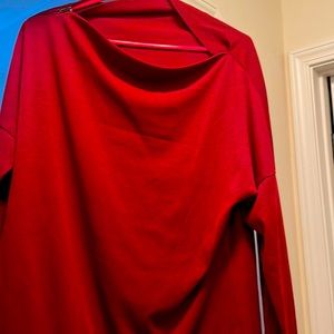 Women’s burgundy sweater with zip up neck